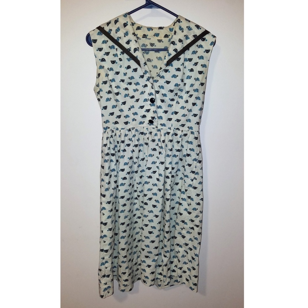 Handmade (?) Vintage Sailor Dress with Turtles